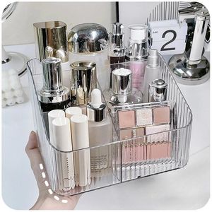 Opbergdozen Stijlvolle make-upborstelorganisator en cosmetische doos Lippenstiften Huidverzorging op bureau of dressoir