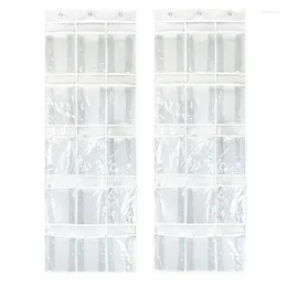 Cajas de almacenamiento SV-2 Pack Bolsa de pared colgante Organizador de armario montado Puerta en casa con gancho llave