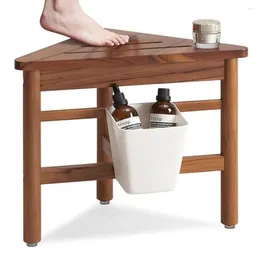 Boîtes de rangement Tobine de douche de triangle de bois en bois d'angle de banc de salle de bain étanche cadeau