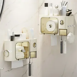 Opbergdozen toiletweefselbox punch-vrij geen geur een één voor één zorgen en gemak veilige onschadelijke badkamer muur gemonteerde lade