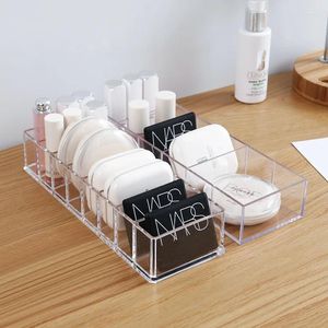 Cajas de almacenamiento Cosmética acrílica transparente Caja de maquillaje desmontable Joya de maquillaje de maquillaje Organizador Desktop de casa