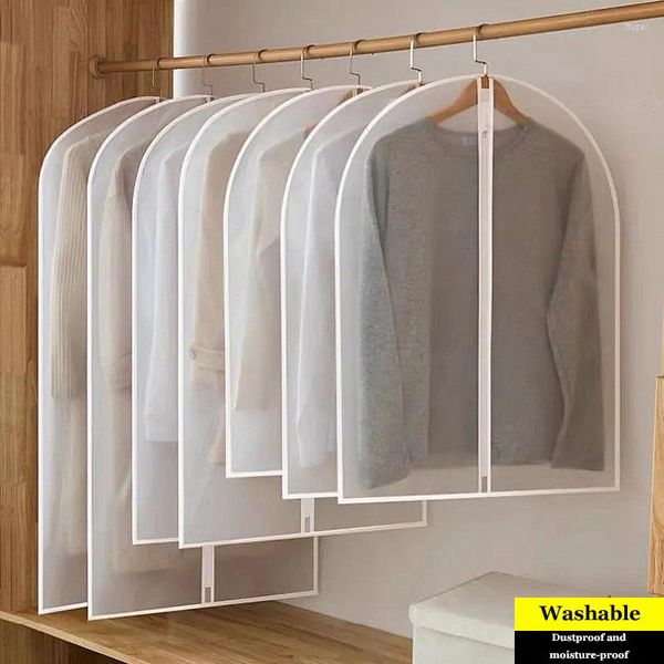 Boîtes de rangement Transparent vêtements garde-robe robe organisateur couverture vêtements homme femmes manteau suspendu costume étui protection poussière