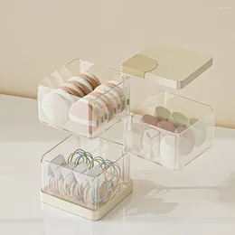 Cajas de almacenamiento, caja de cosméticos transparente, organizador giratorio en forma de U, transpirable, a prueba de humedad, estante para huevos de belleza multicapa