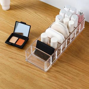 Opslagboxen Transparante rasters Acryl Cosmetics Box Make -uphouder Sieraden Make -up organisator voor Home Clear Desktop