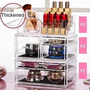 Opslagboxen Transparante Japanse cosmetica -doos Lade Lipstick Stationsery Finishing Skin Care Products Holders