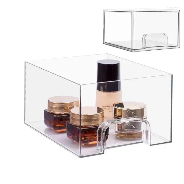 Boîtes de rangement Organisateur de maquillage transparent COMPTOPER LE REXCIRATION EMPLAPE BOX DE REXCIRATION DES JIANCES COSMÉTIQUE Unique avec tiroir