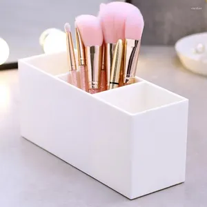Boîtes de rangement Table transparente Organisations de maquillage en acrylique Nail Art Brush Solder Cosmetics Boîte de salle de bain Cosmetics Boîte de salle de bain Case