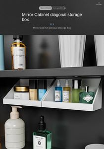 Opbergdozen transparante wand gemonteerd spiegelkast doos toilet bureaublad cosmetica huidverzorgingsproducten lippenstiftrek