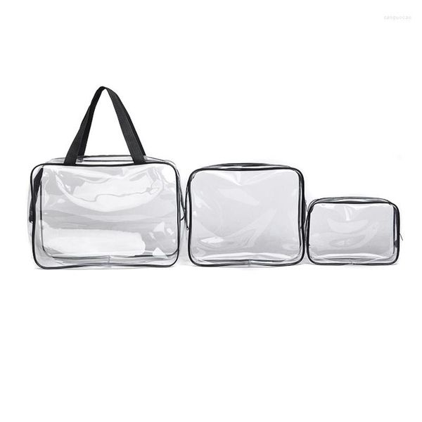 Boîtes de rangement transparentes et étanches, sac à cosmétiques, étui d'été plage, organisateur de maquillage Transparent, pochette de lavage à domicile, sac à main à la mode