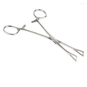 Cajas de almacenamiento Triángulo Apertura Alicate Abrazadera Piercing Forcep Herramienta Cuerpo de acero inoxidable para oreja Labio Nariz Lengua