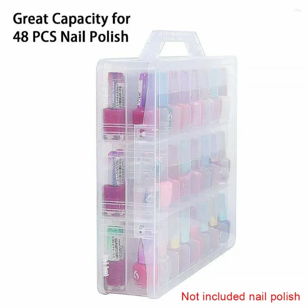 Cajas de almacenamiento Universal 48 Botellas Case compacto Organizador de esmalte de uñas de espacio ajustable Ajuste