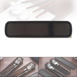 Boîtes de rangement Universal Black Portable PP Cutlery Receptacle Table Table Box Boîte avec pavé en silicone