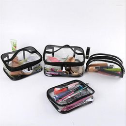 Cajas de almacenamiento impermeables transparentes PVC Bath Cosmetic Bag Women Magno de maquillaje Capacitación Capitres Maquillaje de belleza Beauty Wash Kit de aseo