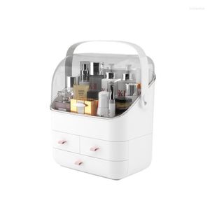 Opbergdozen witte make -up organizer draagbare ladecompartiment cosmetica doos waterdichte grote capaciteit make -up