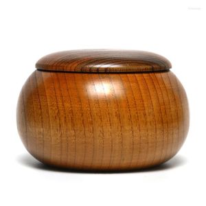 Opbergdozen houten go stenen flessen game schaakkommen met deksel weiqi box ronde tankpot voor huisspeelhuis huishouden