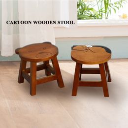 Opbergkasten houten schoenen ontlasting schattige cartoonvorm vaste houten ontlasting groothandel