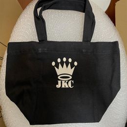 opbergkoffer zwarte canvas boodschappentas MIJN ANDERE TAS IS schattige print klein formaat223a