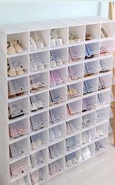 Boîte de rangement Y1128 6pcs Rack Organisateur Boîte de boîte épaissie Boîte de chaussures empilables Datoir Plastique Plastique Transparent Transparent Jllel4324148