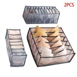 Opslagladen 2 stuks ondergoed doos herstelbare kleding organizer mand floodable lade verdeeld draagbare container 3 sets grijs