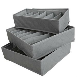 Cajones de almacenamiento 3 unids/set organizadores de cajones plegables caja para sujetador corbatas ropa interior calcetines bufanda gris