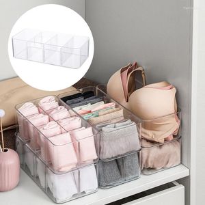 Tiroirs de rangement 4/8 grilles Clear acrylique sous-vêtements Boîtes d'organisateur à la maison Datoir divisé Closet Dormier Empilable EN SAU