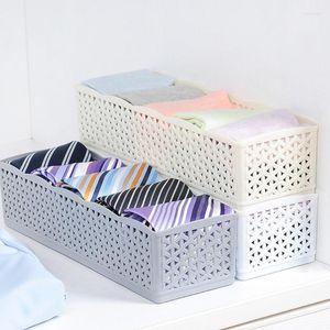 Tiroirs de rangement 5 cellules panier garde-robe organisateur femmes hommes boîte pour chaussettes sous-vêtements récipient en plastique maquillage