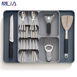 Tiroirs de rangement MLIA tiroir couverts ustensiles plateau magasin organisateur cuisine outils diviseur armoire plastique 230625