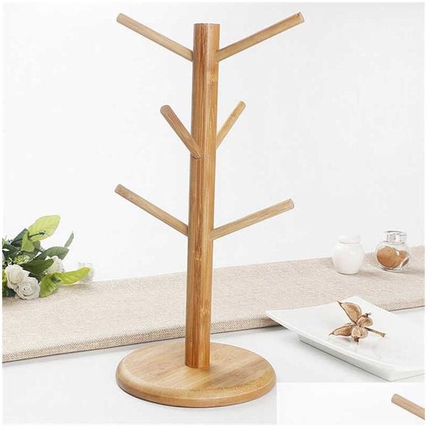 Supports de rangement Racks 1 Ensemble arbre Forme en bois Café de tasse de tasse de tasse