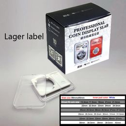 Opslaghouders Rekken 10 stuks 27 mm ~ 40 mm lager label PS-materiaal PCCB Muntplaten platen sovenir verzameldoos witte kleur 44 verschillende maten 230905