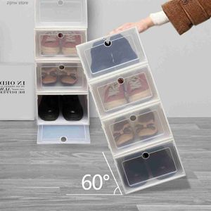 20 pièces de boîte à chaussures transparente boîte à chaussures organisateur en plastique épais pliant boîte de rangement anti-poussière combinaison empilable armoire à chaussures Y240319