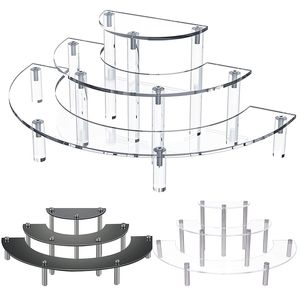 Supports de stockage Racks 3 niveaux acrylique rond Cupcake Dessert Stand Riser Display Stand Self pour figurines Amiibo Vitrine de vente au détail 230327