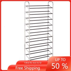 Soportes de almacenamiento Bastidores 30 pares Chrome Rolling Shoe Tower Shoes Organizer Shoesshelf Shoerack y 230912