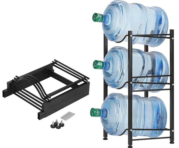 Supports de stockage supports 3 niveaux refroidisseur d'eau pichet support 5 gallons porte-bouteille robuste 231113