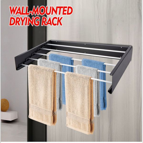 Supports de rangement Racks 5 croix rétractable blanchisserie étendoir vêtements Airer salle de bain porte-serviettes pliable sèche-linge maison salle de bain accessoire 230906