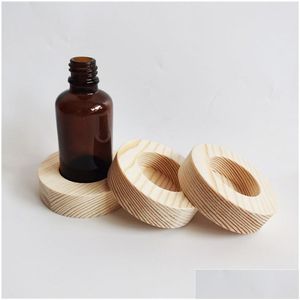 Supports De Stockage Racks 50Ml Bouteille D'huile Essentielle Présentoir Rond Titulaire Contient Boîte En Bois Support En Gros Lx5430 Drop Delive Dhvo3