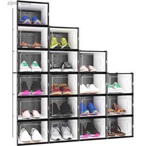 Supports de stockage Racks Un ensemble de 18 gestionnaires de stockage de chaussures empilables boîtes de rangement de chaussures empilables racks tiroirs de conteneurs XLarge taille livraison gratuite meubles de ménage