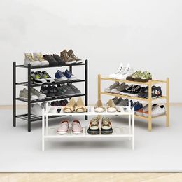 Supports de rangement Étagère à chaussures en bambou multicouche gain de place porte de ménage armoire de rangement anti-poussière Shoerack chaussures simples organisateur meubles 231007