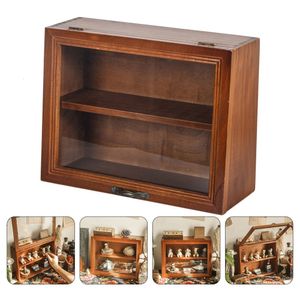 Soportes de almacenamiento Bastidores Caja de exhibición Caja de gabinete de madera Cajas de soporte para pan Estantes de pared Almacenamiento de madera Organizador de sombra Taza Estante Taza Encimera Cocina 230905