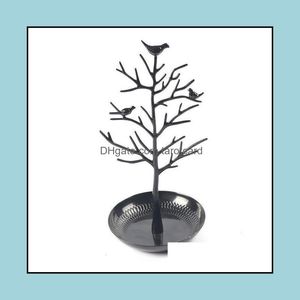 Opslag Houders Racks Home Organisatie HuisKee Tuin Sieraden Display Stand Rack Tree Bird Iron Necklace Earring Houder Armband Creativ