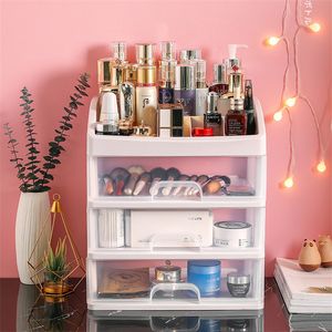 Supports de stockage Racks Bijoux Conteneur Make Up Case Maquillage Brosse Titulaire Organisateurs Boîte Organisateur Tiroirs En Plastique Cosmétique Rack 230621