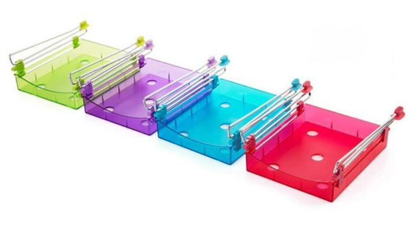 Supports de rangement, tiroir coulissant pour réfrigérateur de cuisine, organisateur permettant de gagner de l'espace, support d'étagère pour réfrigérateur