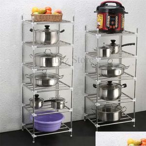 Supports De Stockage Racks Cuisine Organisateur Racks Plancher Pot Lavabo Bassin De Rangement Ustensiles De Cuisine Accessoires Étagère 211102 Drop Delivery Dhmx6