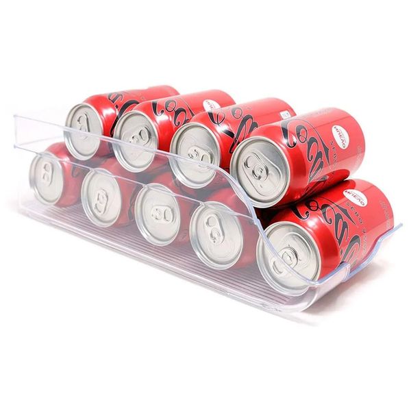 Supports de stockage Racks Krown-Plastique Canettes Titulaire Réfrigérateur Organisateur Distributeur de boissons Stand Soda Tin Cuisine Réfrigérateur Garde-manger H Dhxpb