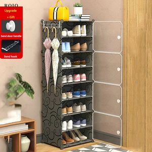 Supports de rangement Racks Armoire à chaussures multi-cubes modulaire maison bricolage bottes organisateur de rangement chambre Wordrobe placard étagère à chaussures en plastique avec cintre parapluie 231007