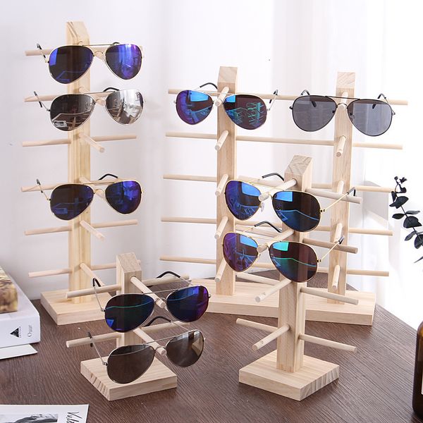 Supports de stockage Racks Multi couches bois lunettes de soleil présentoir étagère lunettes présentoir porte-bijoux pour multi paires lunettes vitrine WF 230824