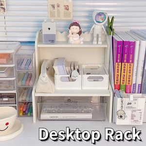 Storage Holders Racks Multifunctional Shelves Desktop Storage Rack Double-layer Storage Shelf Cosmetic Sundries Organizer Storage wood Desk Shelves 230710