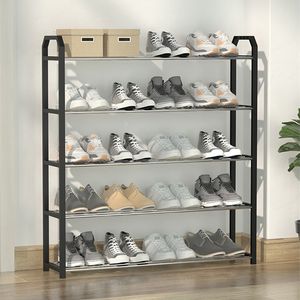 Soportes de almacenamiento Bastidores Estante para zapatos multicapa Aluminio Metal Pie DIY Zapatos Soporte Gabinete Estante Percha Organizador para el hogar Accesorios 230912