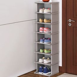 Supports de stockage Racks Simple Étagère à chaussures anti-poussière Coin Vertical Gain de place Couloir Entrée Organisateur Placard Meubles Armoire Modulaire 230807