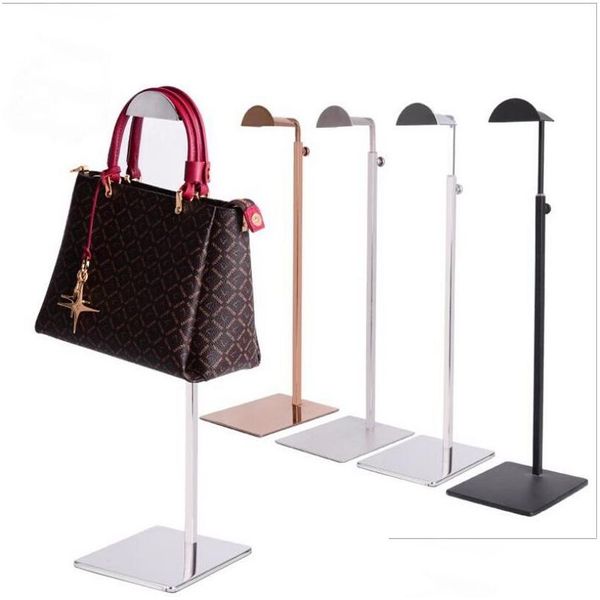 Soportes de almacenamiento Bastidores Bolsa de acero inoxidable Soporte de exhibición Bolso Displayer Estante Bolsas Titular Rack Drop Entrega Home Garden Houseke DHWLM