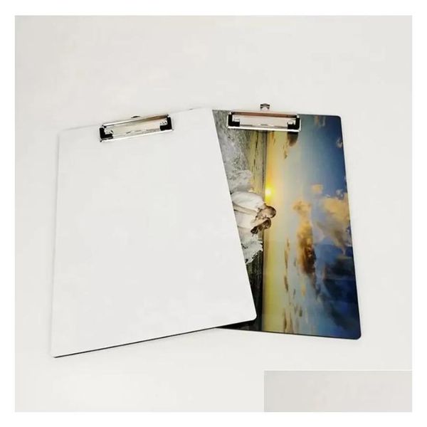 Supports de stockage Racks Sublimation A4 Presse-papiers Porte-document recyclé Blanc Profil vierge Clip Lettre Fichier Feuille de papier Bureau Su Dhmk2